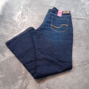 Signature Levi Strauss Jeans Womens W35 L32 Blue Bootcut Stretch Denim IRREGULAR